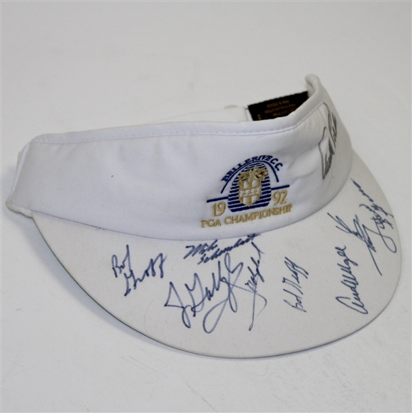 Multi-Signed 1992 PGA Championship White Visor JSA ALOA