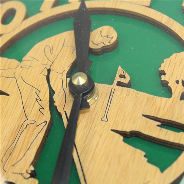 Undated Carved Wooden Golf Themed Clock