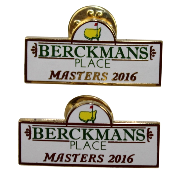 Lot of Two 2016 Berckmans Place Admittance Pins - Augusta National VIP