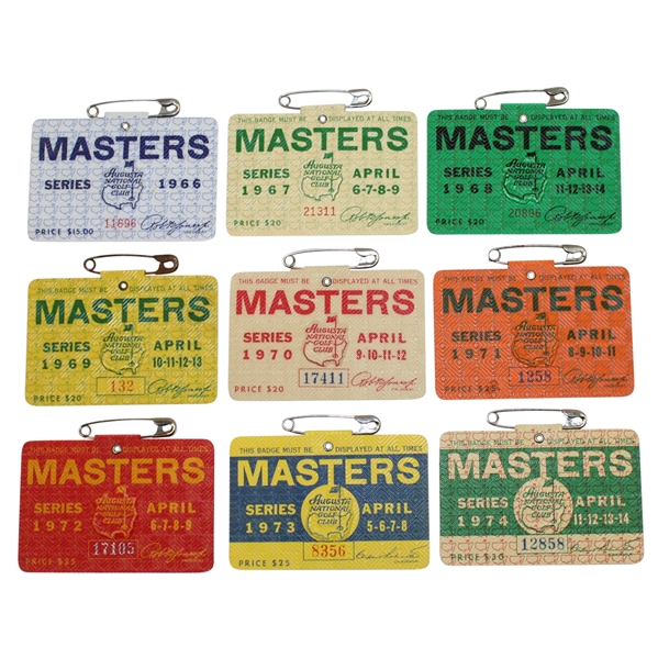 1966-1974 Masters Series Badges - Low #132 1969 Badge