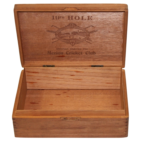 Merion Cricket Club 19th Hole Wood Cigar Box