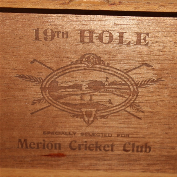 Merion Cricket Club 19th Hole Wood Cigar Box