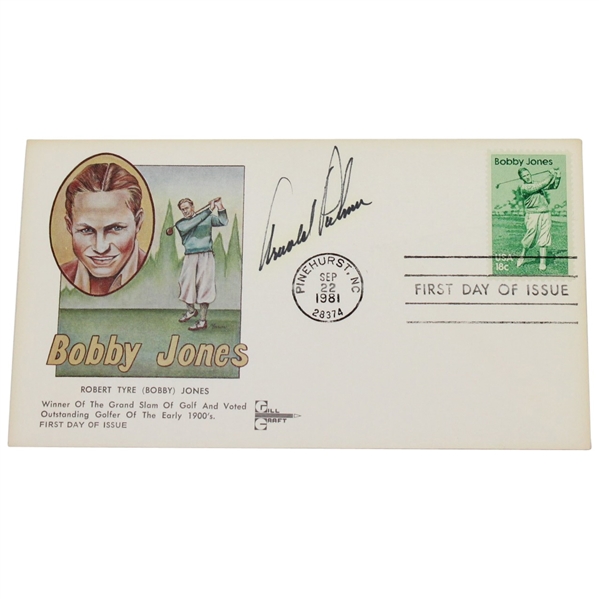 Arnold Palmer Signed First Day Issue 'Bobby Jones' Cachet JSA ALOA