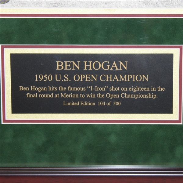 Ben Hogan Framed 1-Iron Shot with Signed Mounted Check JSA ALOA