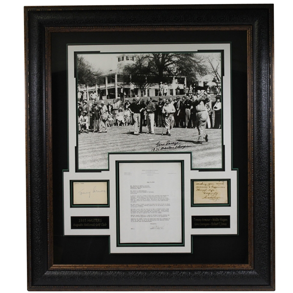 Bobby Jones, Hagen, Armour, & Sarazen Signed 1935 Multi-Display - Framed JSA ALOA