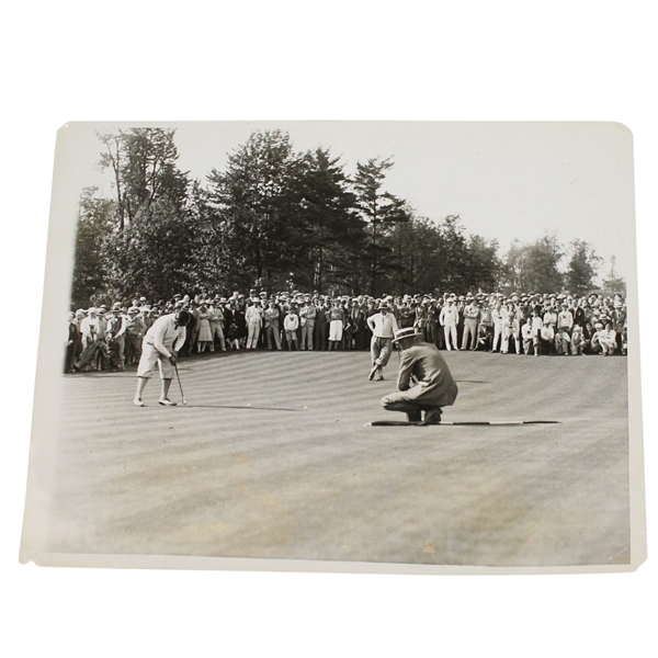 Walter Hagen Winning Putt First Ever 1927 Ryder Cup Match at Worcester CC News Service Photo 