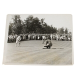 Walter Hagen Winning Putt First Ever 1927 Ryder Cup Match at Worcester CC News Service Photo 