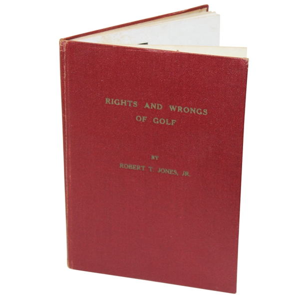 1935 Red Hard Cover Rights and Wrongs of Golf by Bobby Jones
