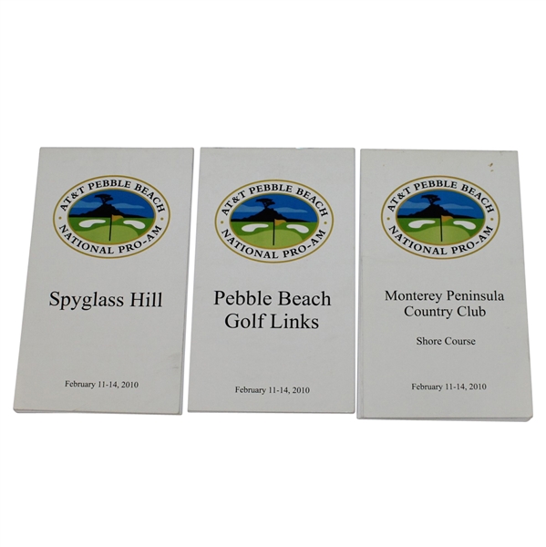Three Yardage Books from 2010 AT&T Pebble Beach - Pebble Beach, Spyglass, & Monterey