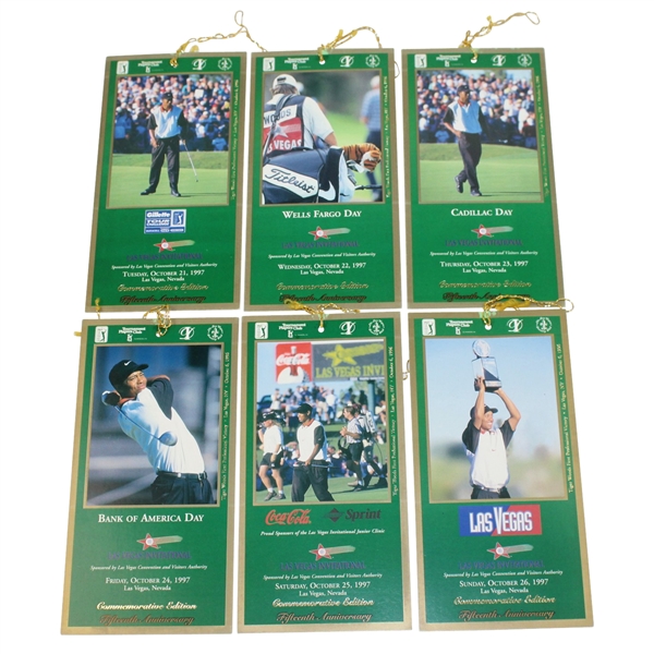 1997 Set of Las Vegas Invitational Tickets - Depicts Defending Champ Tiger Woods