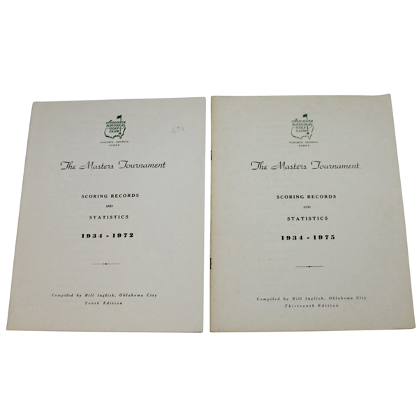 1973 & 1976 Masters Tournament Scoring Records Booklets - Aaron and Floyd Victories