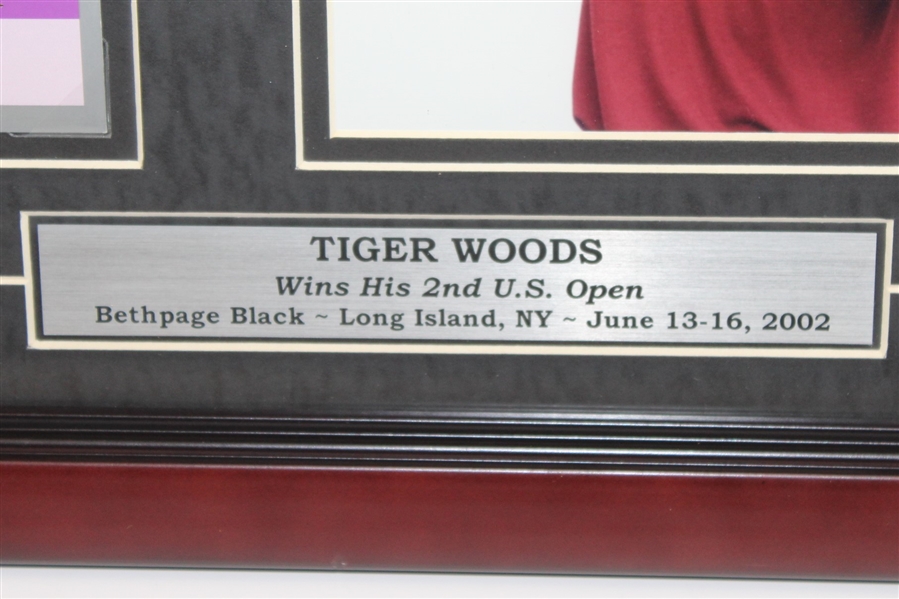 Tiger Woods 2002 US Open Ticket and Photo Display - Frame