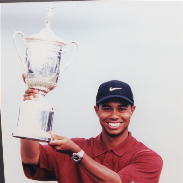 Tiger Woods 2002 US Open Ticket and Photo Display - Frame