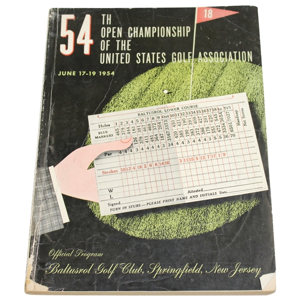 1954 US Open Championship at Baltusrol Official Program - Ed Furgol Winner
