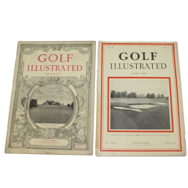 1933 September & 1934 October Golf Illustrated Magazines