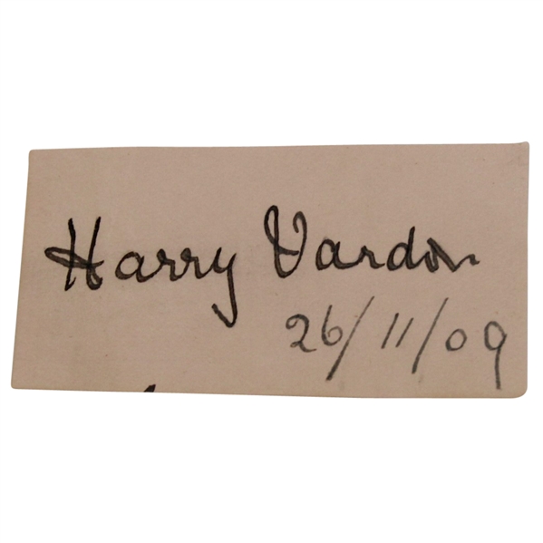 Harry Vardon Signed Cut with Date 26/11/09 JSA #Z25216