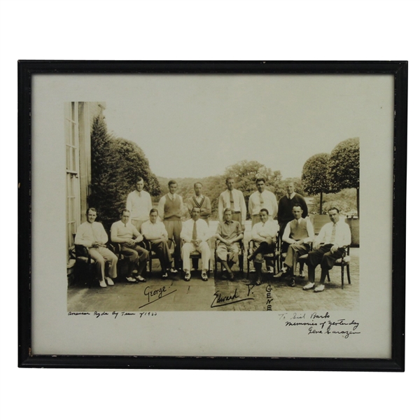 American Ryder Cup Team of 1933 Signed by Gene Sarazen - Framed JSA ALOA