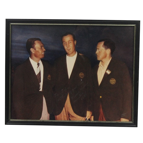 Herman Keiser Signed Masters Photo with Ben Hogan & Bobby Jones - Framed JSA ALOA