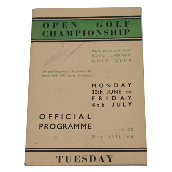 1947 Open Championship at Royal Liverpool Program Signed by Arthur Perowne JSA ALOA