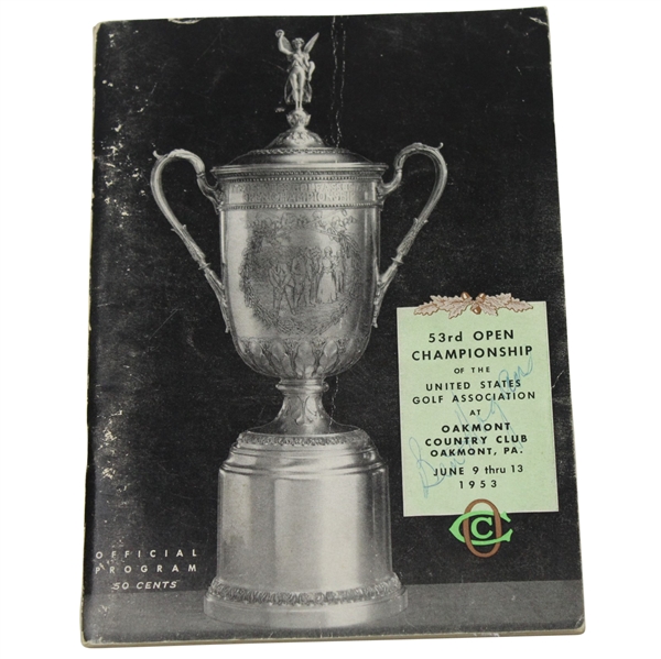 Ben Hogan Signed 1953 US Open at Oakmont CC Program JSA ALOA