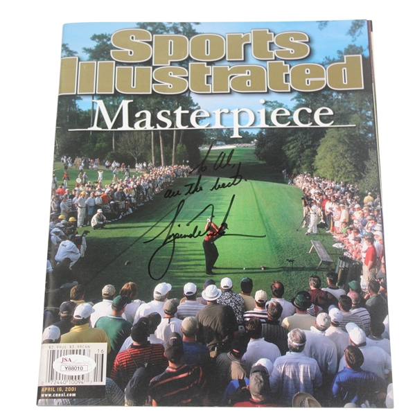 Tiger Woods Signed 2001 Sports Illustrated 'Masterpiece' FULL JSA LETTER #Y88010