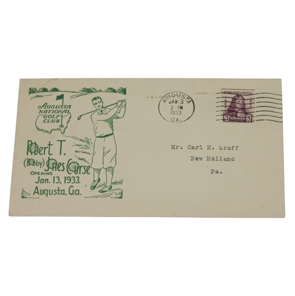1933 Augusta National Bobby Jones First Day Cachet - Green Ink
