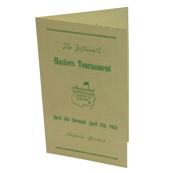 1951 Masters Tournament Original Ticket Brochure for Prospective Patrons