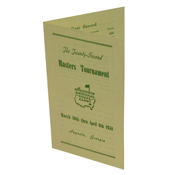 1958 Masters Tournament Original Ticket Brochure for Prospective Patrons