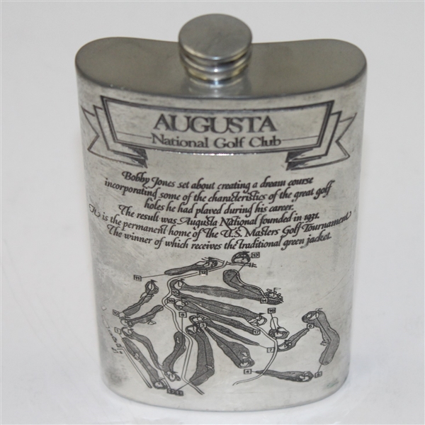 Augusta National Golf Club Sheffield Pewter Flask with Funnel - Made in England