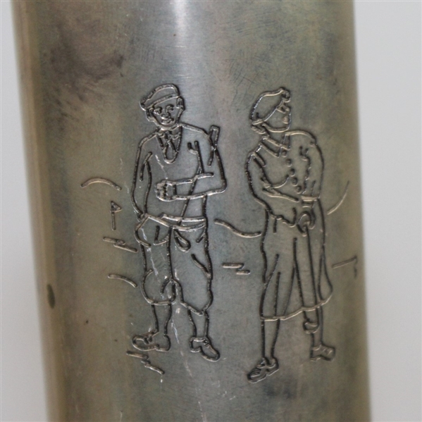 Tiffany Sterling Silver Match Holder with Golfers Depicted - Made in Italy