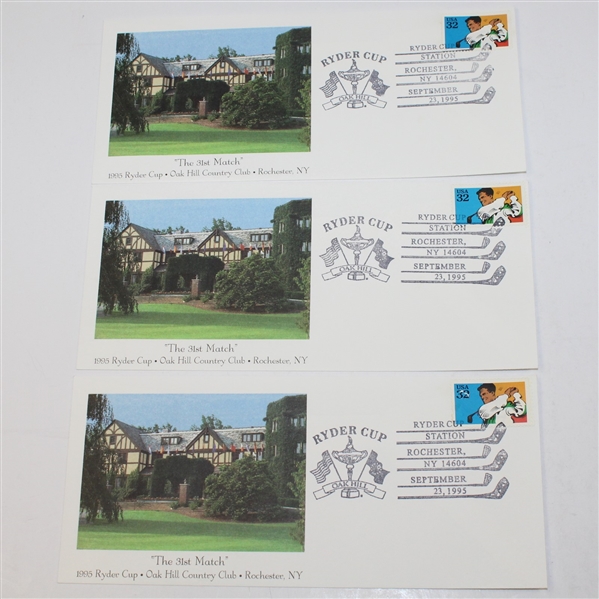 Nine 1995 Ryder Cup at Oak Hill First Day Covers - September 22nd, 23rd, & 24th