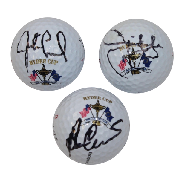 Three Signed 1999 Ryder Cup Logo Golf Balls - Crenshaw, Furyk, & Leonard JSA ALOA