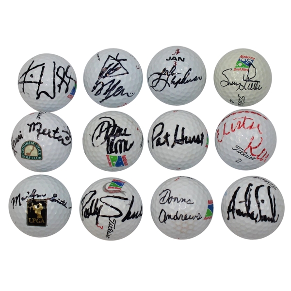 Lot of Twelve Golf Balls Signed by LPGA Pro Golfers - Sorenstam, Smith, and others JSA ALOA