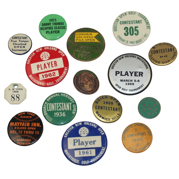Lot of 15 Contestant Badges - 1940's-1960's - Assorted