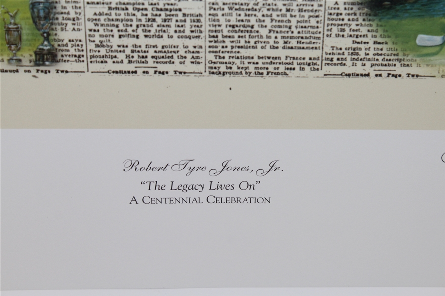 Ltd Ed The Legacy Lives On Bobby Jones Print #431/1200