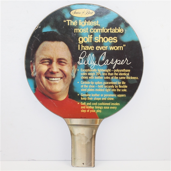 Oversize Billy Casper Sears Golf Shoes Point of Sale Advertising Sign/Paddle