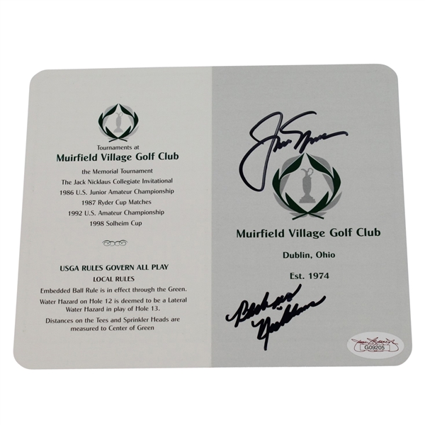 Jack Nicklaus & Barbara Nicklaus Signed Muirfield Scorecard JSA #G09205