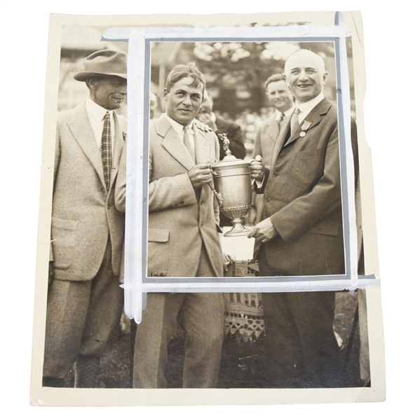 1926 Bobby Jones US Open Trophy Presentation Wire Photo - Philadelphia Inquirer