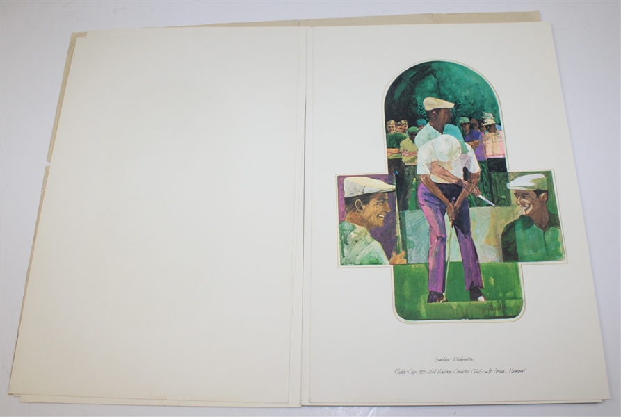 1971 Ryder Cup Lithographs Packet (Two Signed) with Two Scorecards (19th Matches and 1971) JSA ALOA