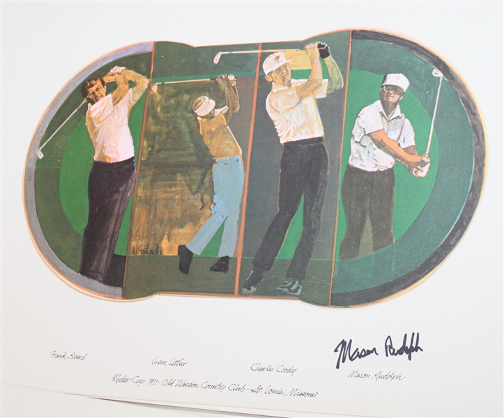 1971 Ryder Cup Lithographs Packet (Two Signed) with Two Scorecards (19th Matches and 1971) JSA ALOA