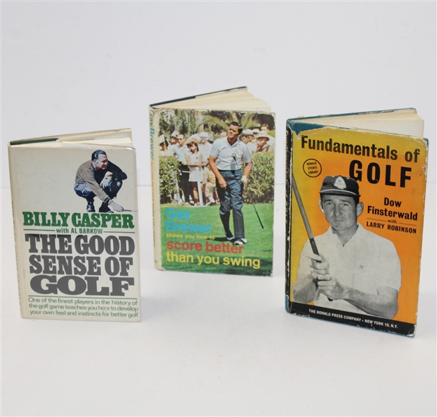 Billy Casper, Gay Brewer, & Dow Finsterwald Signed Golf Book Biographies JSA ALOA