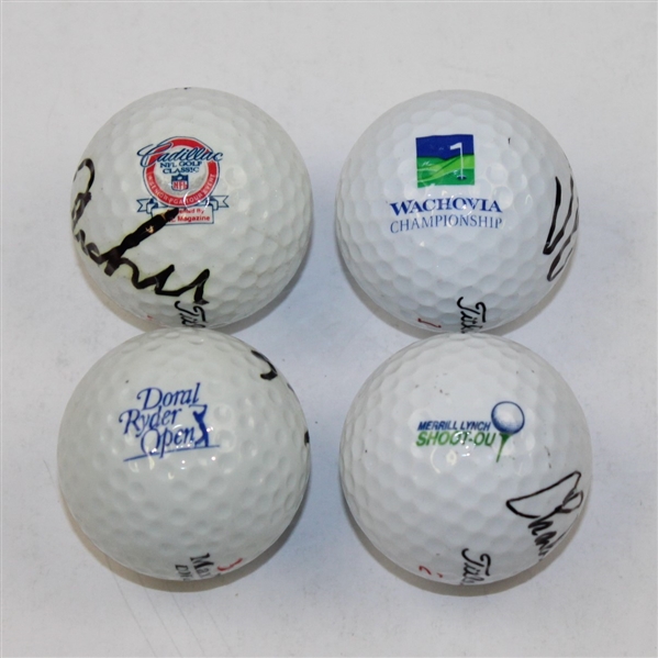 Four Masters Champ Signed Golf Balls - Archer, Singh, Coody, & Crenshaw JSA ALOA