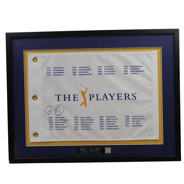 Rory McIlroy Signed 'The Players' Champ Flag - Framed JSA #J09624