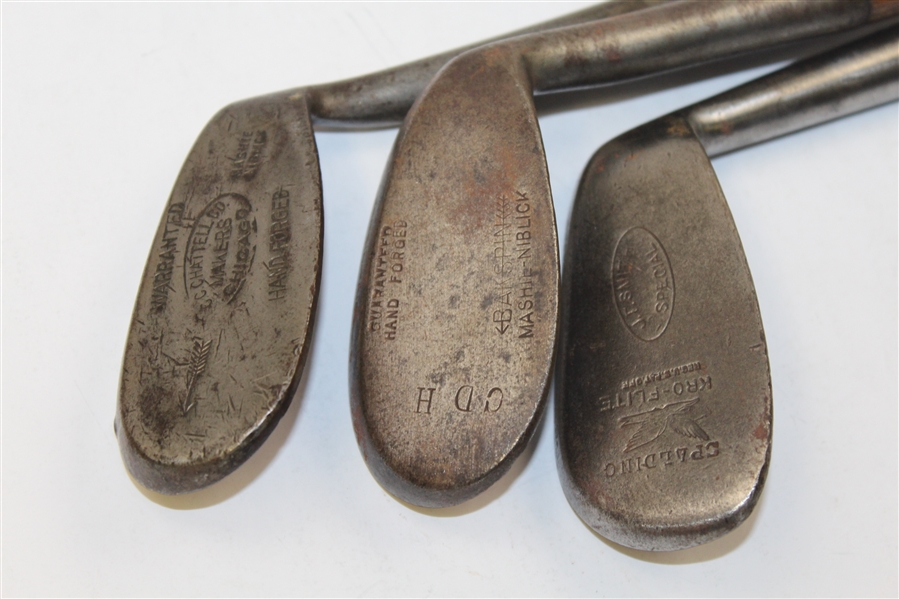 Set of Three Deep Groove Irons - Spalding F-6, Chattell, & Bakspin