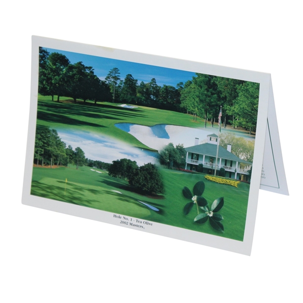 2002 Masters Tournament Clubhouse Menu - Tiger Woods Winner-Hole #1 Tea Olive Cover