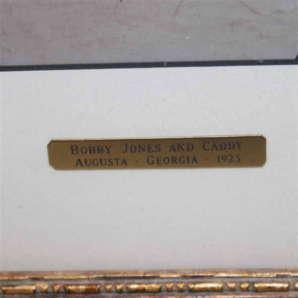 'Bobby Jones & Caddy 1923 August' Photo Piece - Framed