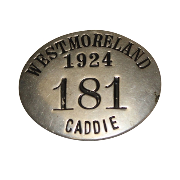 1924 Westmoreland Metal Caddie Badge