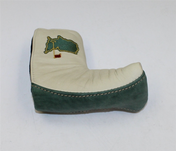 Augusta National Ltd Green and Cream Undated Leather Putter Head Cover