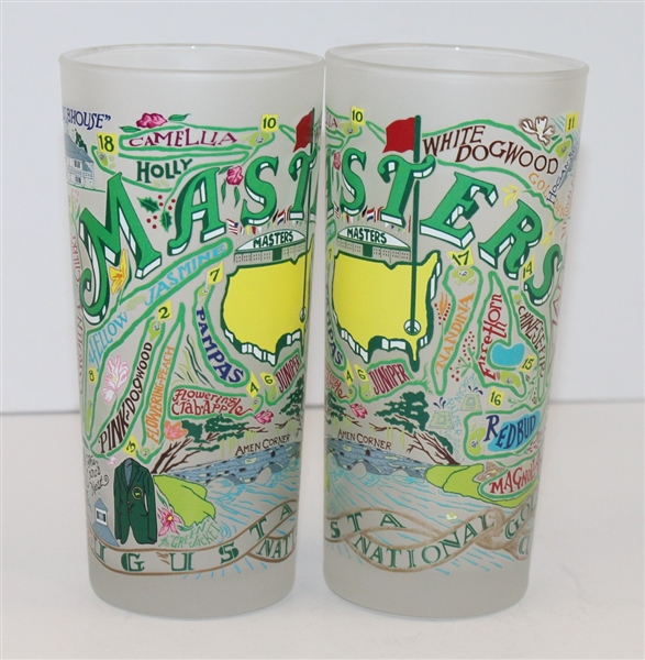 Set of Two Masters Commemorative Catstudio Frosted Glasses