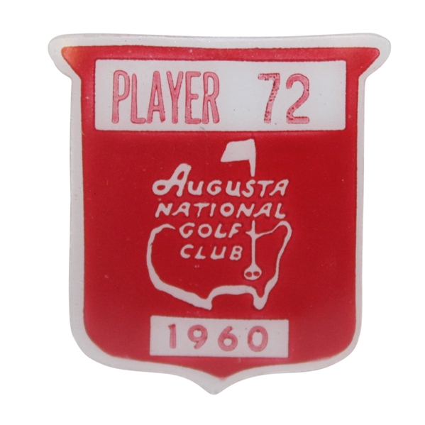 1960 Masters Tournament Contestant Badge #72 - Sam Parks, Jr.- Palmer wins 2nd Masters!
